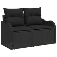 vidaXL Set Divano da Giardino 12 pcs Nero polyrattan