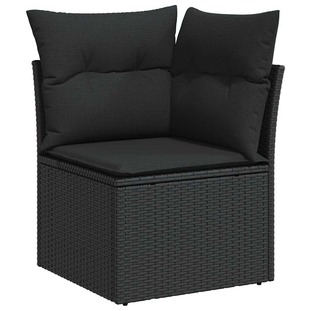 vidaXL Set Divano da Giardino 12 pcs Nero polyrattan