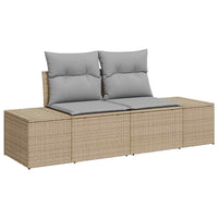 Set da giardino 9 pezzi con cuscini beige in rattan sintetico e acacia 3362737