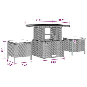 vidaXL Set Divano da Giardino con cuscino 9 pcs Nero Poly Rattan