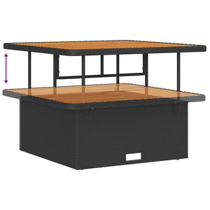 Set Divano Giardino 12 Pezzi con Cuscini Neri in Poly Rattan e Acacia. 3362945