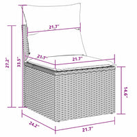 vidaXL Set Divano da Giardino con cuscino 10 pcs Nero Poly Rattan