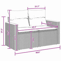 vidaXL Set Divano da Giardino con cuscino 13 pcs Nero Poly Rattan