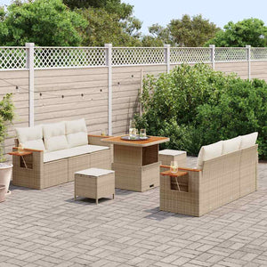 vidaXL Set Divano da Giardino 9 pcs beige e panna 80 x 80 x 71 cm