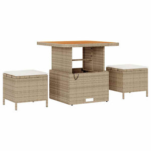vidaXL Set Divano da Giardino 9 pcs beige e panna 80 x 80 x 71 cm
