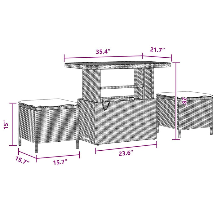 vidaXL Set Divano da Giardino con cuscino 9 pcs Nero 90 x 55 x 71 cm