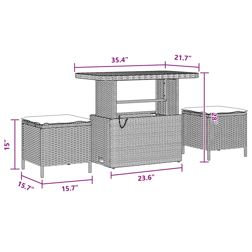 vidaXL Set Divano da Giardino con cuscino 10 pcs Nero 90 x 55 x 71 cm