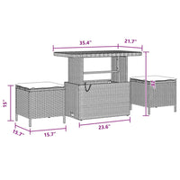 vidaXL Set Divano da Giardino con cuscino 10 pcs Nero 90 x 55 x 71 cm