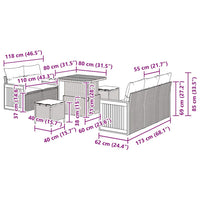 vidaXL Set Divano da Giardino 8 pcs Nero e crema 80 x 80 x 71 cm