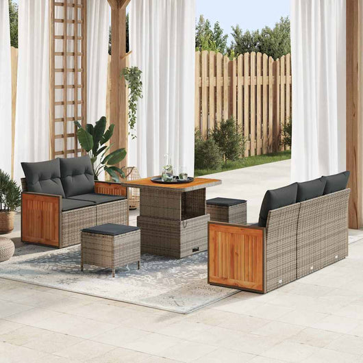 vidaXL Set Divano da Giardino con cuscino 8 pcs Grigio 80 x 80 x 71 cm
