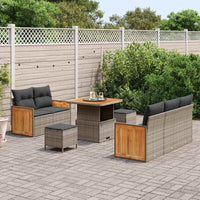 vidaXL Set Divano da Giardino con cuscino 8 pcs Grigio 80 x 80 x 71 cm