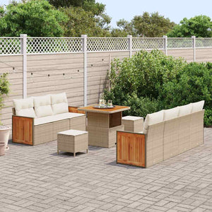 vidaXL Set Divano da Giardino 10 pcs beige e panna 80 x 80 x 71 cm