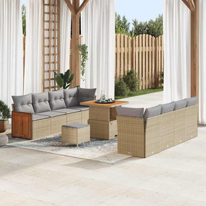 vidaXL Set Divano da Giardino con cuscino 11 pcs beige e grigio chiaro