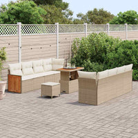 vidaXL Set Divano da Giardino 11 pcs beige e panna 90 x 55 x 71 cm