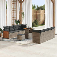vidaXL Set Divano da Giardino 11 pcs Grigio 90 x 55 x 71 cm