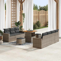 vidaXL Set Divano da Giardino 10 pcs Grigio 80 x 80 x 71 cm