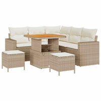 vidaXL Set Divano da Giardino 8 pcs beige e panna 80 x 80 x 71 cm