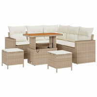 vidaXL Set Divano da Giardino 8 pcs beige e panna 90 x 55 x 71 cm