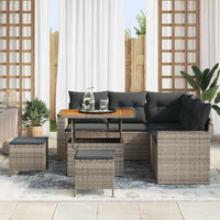 vidaXL Set Divano da Giardino con cuscino 8 pcs Grigio 90 x 55 x 71 cm