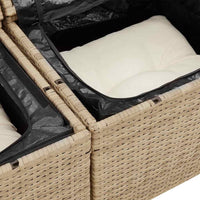 Set di Divano da Giardino da 12 Pezzi con Cuscini Beige in Rattan Polimerico e Acacia 3363596