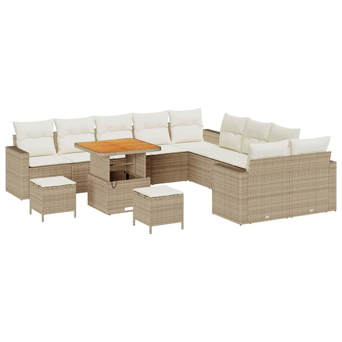 vidaXL Set Divano da Giardino 13 pcs beige e panna 80 x 80 x 71 cm