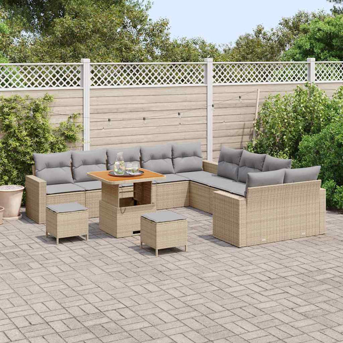vidaXL Set Divano da Giardino con cuscino 13 pcs beige e grigio chiaro