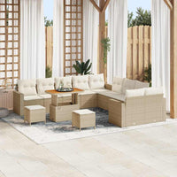 vidaXL Set Divano da Giardino 13 pcs beige e panna 90 x 55 x 71 cm
