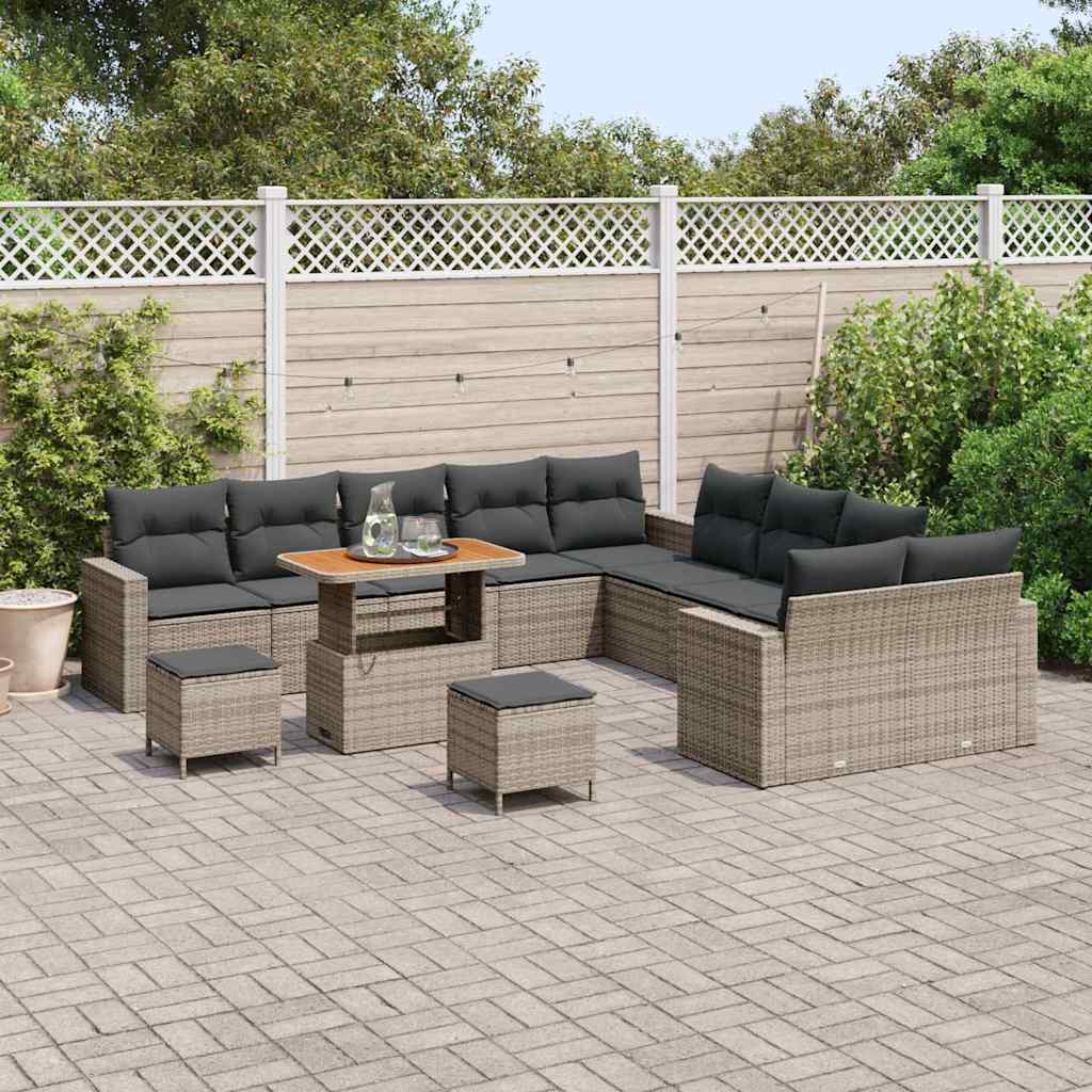 vidaXL Set Divano da Giardino 13 pcs Grigio 90 x 55 x 71 cm