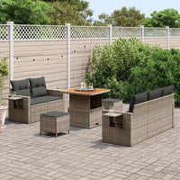 vidaXL Set Divano da Giardino con cuscino 8 pcs Grigio 80 x 80 x 71 cm