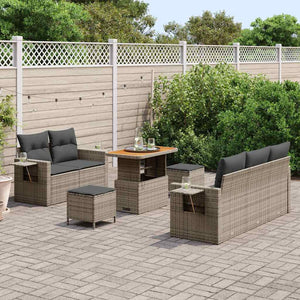 vidaXL Set Divano da Giardino con cuscino 8 pcs Grigio 90 x 55 x 71 cm