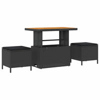 vidaXL Set Divano da Giardino con cuscino 10 pcs Nero 90 x 55 x 71 cm