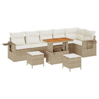 vidaXL Set Divano da Giardino 9 pcs Beige Poly Rattan