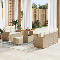 vidaXL Set Divano da Giardino 8 pcs beige e panna 90 x 55 x 71 cm