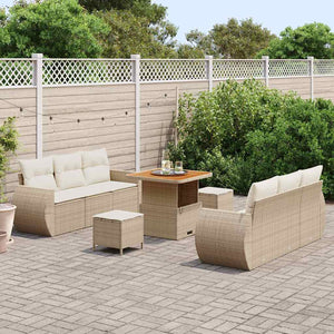 Set Divano da Giardino con cuscino 9 pcs beige e panna 3363776