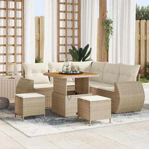 vidaXL Set Divano da Giardino 8 pcs beige e panna 80 x 80 x 71 cm