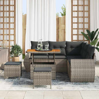 vidaXL Set Divano da Giardino con cuscino 8 pcs Grigio 90 x 55 x 71 cm