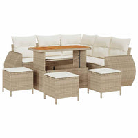 vidaXL Set Divano da Giardino 9 pcs beige e panna 110 x 55 x 71 cm