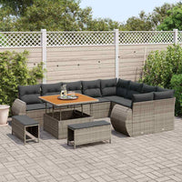 vidaXL Set Divano da Giardino 12 pcs Grigio 100 x 100 x 71 cm