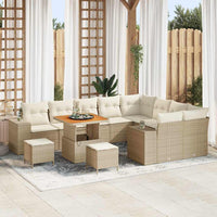 Set Divano da Giardino 12 pcs Beige e Crema 80 x 80 x 71 cm 3363991