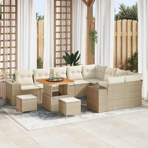 Set Divano da Giardino 12 pcs Beige e Crema 80 x 80 x 71 cm 3363991