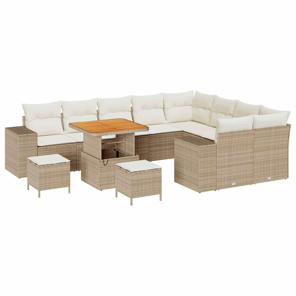 Set Divano da Giardino 12 pcs Beige e Crema 80 x 80 x 71 cm 3363991