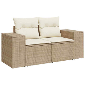 Set Divano da Giardino da 12 Pezzi Con Cuscini in Rattan Beige Acacia 3363996