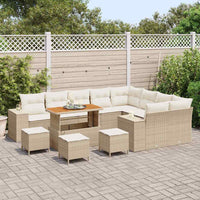 vidaXL Set Divano da Giardino 13 pcs Beige e Crema 110 x 55 x 71 cm