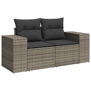 Set di divani da giardino in 13 pezzi con cuscini grigi in polyrattan e acacia 3364003