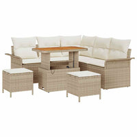 Set da Giardino  8 Pezzi con Cuscini Beige Polyrattan Acacia 3364086