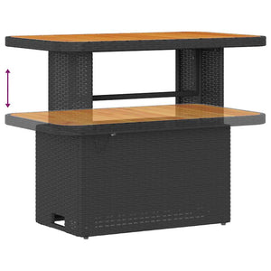 Set di Sofà da Giardino  12 Pezzi con Cuscini Rattan Nero Polietilene Acacia 3364255