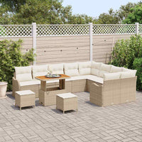 Set di Divani da Giardino  12 Pezzi con Cuscini in Rattan Polietilene Beige 3364256