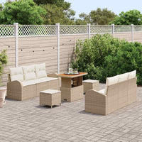 Set di Divani da Giardino  9 pezzi con cuscini beige in polyrattan acacia 3364301