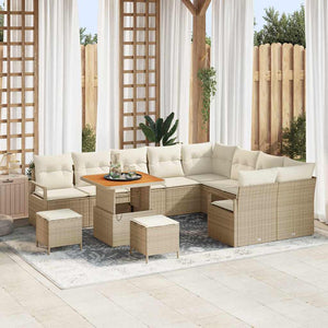 Set divani giardino  12 pezzi con cuscini beige polyrattan acacia 3364511