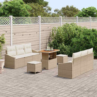 Set divano giardino 9 pezzi con cuscini beige in polirattan 3364561